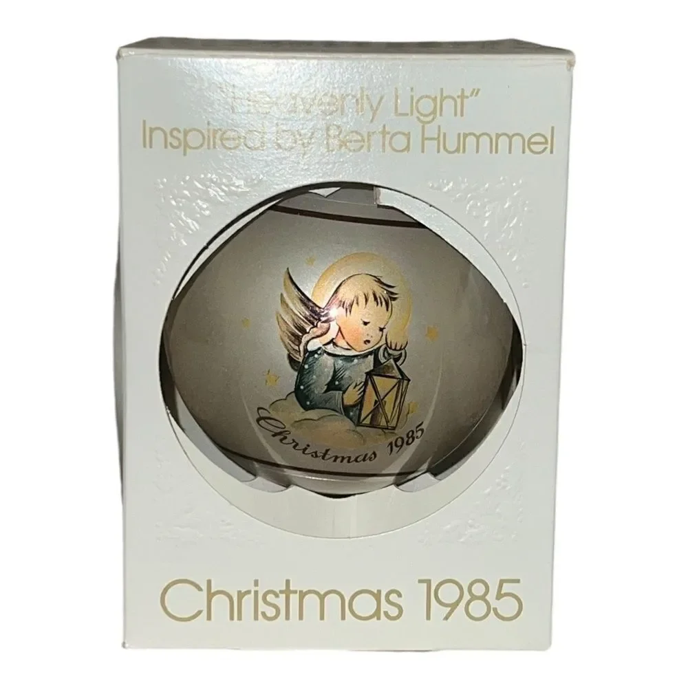 Schmid Berta Hummel Heavenly Light 1985 Christmas Glass Ornament W Box